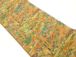 萬葉製　大名行列模様織出し全通袋帯